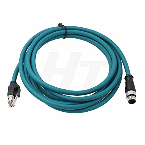 HangTon Industrial Machinery M12 4-Pin D-Code RJ45 Ethernet-Stromkabel, geschirmtes High Flex wasserdichtes Netzwerkkabel (3 m) von HangTon Connect
