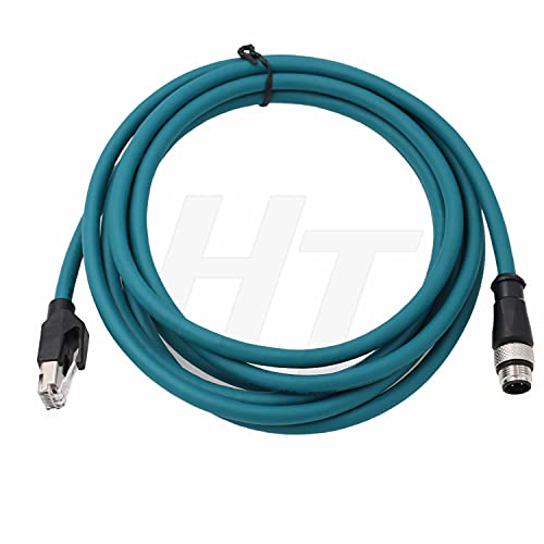 HangTon Industrial Machinery M12 4-poliges D-Code RJ45 Ethernet-Stromkabel, geschirmt, High Flex wasserdichtes Netzwerkkabel (5 m) von HangTon Connect