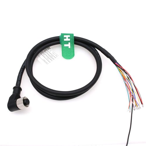 HangTon Cognex Sensor Kamera In-Sight 7000 Kabel rechtwinklig M12 A-kodiert 12 Pin Buchse zu fliegendem Kabel für Industrie Aktor Profibus Automation 1m von HangTon
