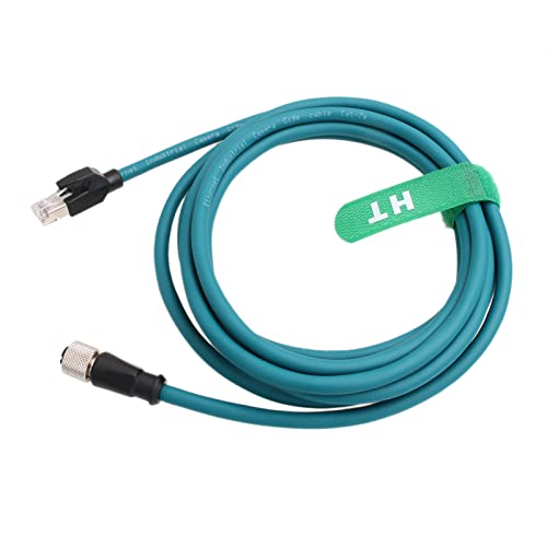 HangTon Ethernet-Kabel M12 A-Kodierung 8-polige Buchse auf RJ45 Cat-7e Patchkabel für industriellen Aktuator Sensor Profibus Netzwerk Automatisierungsanwendung 3m von HangTon
