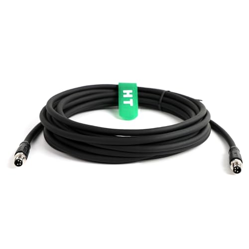 HangTon Aktor-Sensor-Stromkabel für Keyence Omron Phoenix Kontaktfeldgerät, M8 4-poliger Stecker auf 4-poligen Stecker, geschirmter A-Code-Stecker, 5 m HangTon Aktor-Sensor-Stromkabel für Keyence Omron Phoenix Kontaktfeldgerät, M8 4-poliger Stecker auf 4-poligen Stecker, geschirmter A-Code-Stecker, 5 m von HangTon