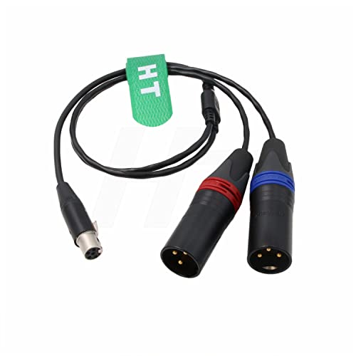 HangTon Audiokabel Mini XLR 5 Pin TA5F auf zwei XLR 3-polig für Sennheiser 6042 Wisycom MCR54, Zaxcom QRX200, Lectrosonics SRc5P Receiver zu Sound Devices Mixer Recorder von HangTon