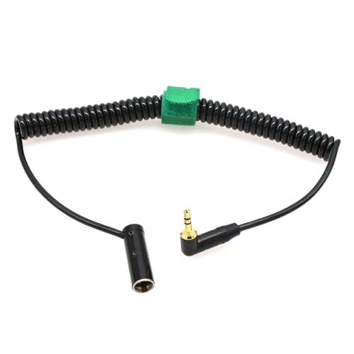 HangTon Audiokabel für Rode Wireless GO zu Canon C70 BMPCC 4K BMCC 6K Pro Kamera, 3.5mm 1/8" zu TA3M Mini XLR 3-pin Low-Profile gewendelt von HangTon