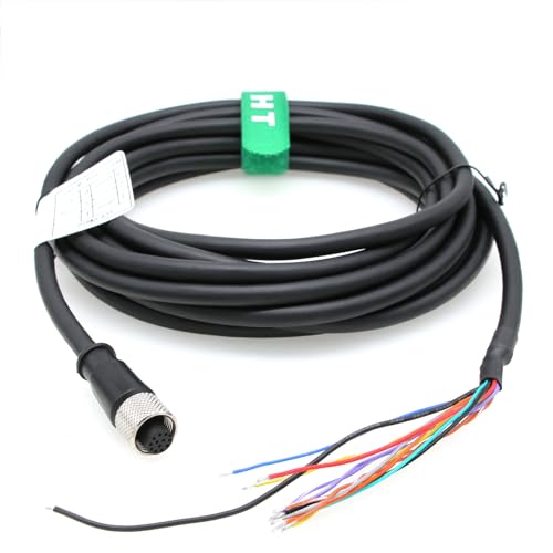 HangTon Cognex Data Man Reader 24V Power IO Kabel M12 A-kodiert 12 Pin Buchse zu fliegendem Kabel für Industrie Aktor Sensor CCB-PWRIO 15m von HangTon