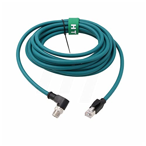 HangTon Ethernet GigE M12 8-poliges X-Code X-Coding RJ45-Kabel Cat7e für Cognex-Industriekamerasensor, rechtwinklig, 8P (15 m) von HangTon