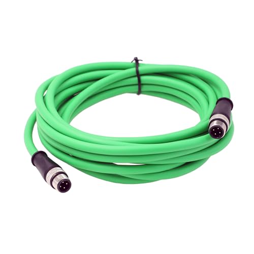 HangTon Ethernet-Sensor-Vision-Kamera, M12, 4-poliger D-Code auf M12, 4-poliges D-kodiertes Kabel für Baumer-Encoder industrielle Automatisierung, SPS-Netzwerk, 5 m von HangTon