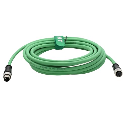 HangTon Ethernet-Sensor-Vision-Kamera, wasserdicht, M12, 4-poliger D-Code auf M12, 4-poliges D-kodiertes Kabel für Baumer-Encoder industrielle Automatisierung, SPS-Netzwerk, 5 m HangTon Ethernet-Sensor-Vision-Kamera, wasserdicht, M12, 4-poliger D-Code auf M12, 4-poliges D-kodiertes Kabel für Baumer-Encoder industrielle Automatisierung, SPS-Netzwerk, 5 m von HangTon
