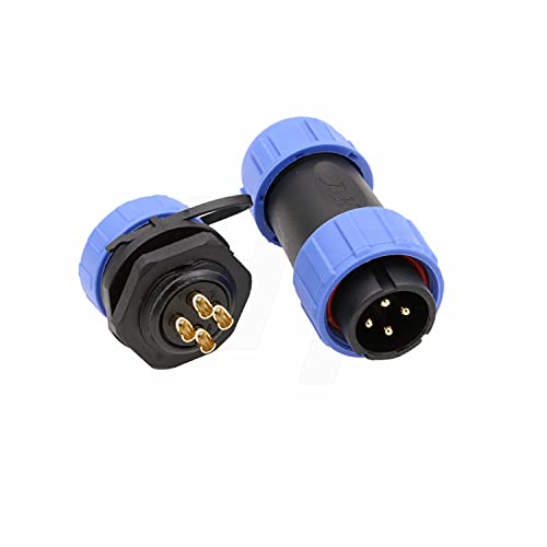 HangTon HE21 4 Pin 30A wasserdichter Kabelstecker Männlich Weiblich Steckdose für Outdoor Marine LED/Power/Lighting Equipment von HangTon