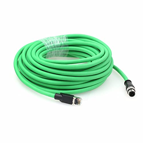 HangTon M12 4-poliges D-kodiertes auf RJ45-Ethernet-Kabel für kranke Datalogic-Sensoren, Barcode-Leser, Scanner, Cat5e-Netzwerk, PoE-Stromversorgung, 20 m von HangTon
