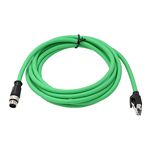 HangTon Industrial M12 4-poliger D-kodierter Stecker auf RJ45 Ethernet Cat5e geschirmtes High Flex Netzwerkkabel 2 m von HangTon