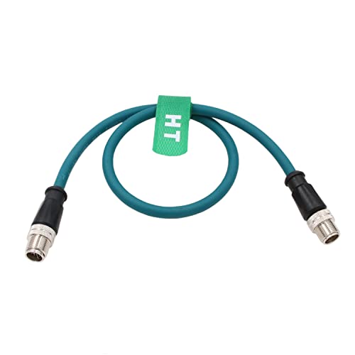 HangTon M12 8-poliges X-codiertes auf 8-poliges X-Coding Gigabit Ethernet Cat7e Kabel für Cognex Industrie-Sensor-Kamera, 50 cm von HangTon