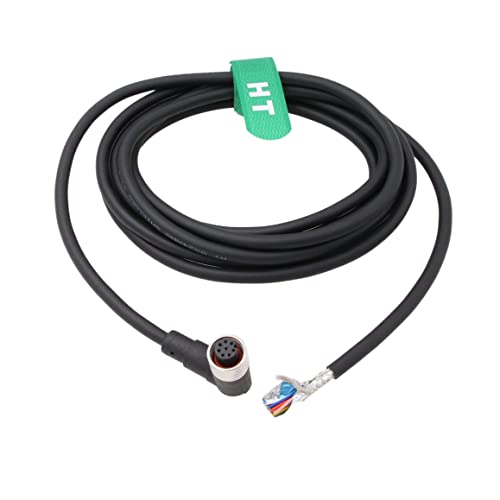 HangTon M12 A Code 8 Pin Buchse rechtwinklig abgeschirmtes Kabel zu blankem Draht 24awg für Aktuator Sensor elektrische Daten Leistung 15m von HangTon