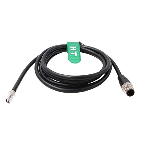 HangTon M12 A-Code 4-poliger Stecker Luftfahrt-Sensor-Encoder-Stromkabel auf blanken Draht für industrielle Steuerungsautomatisierung, Geräte-Netzwerk-Gerät, Canopen, IO-Link, Profibus, 2 m von HangTon