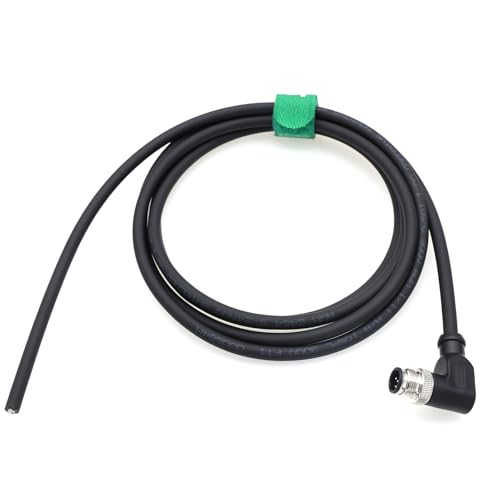 HangTon M12 A codiertes Sensorkabel zu blankem Draht für industrielle Steuerungen Automatisierung, Geräteschutz, DeviceNet, CANopen, IO Link, Profibus (Ellenbogen 5-poliger Stecker auf offen, 2 m) von HangTon