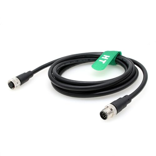 HangTon M12 A kodierte 8-polige Buchse auf 8-poligen Stecker, Kabel für Cognex-Sensor-Kamera, Industrie-Stellantrieb, Profibus-Automation, 5 m von HangTon