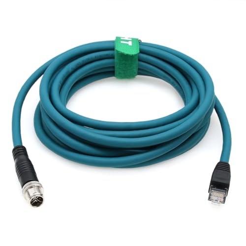 HangTon Ethernet-Kabel, 8-polig, X-kodiert, M12, RJ45, für Keyence IV3, Baumer, Datalogic, Basler, Cognex is 2000, 9000, 8000, DM 260, Vision-Kamera-Sensorleser, 15 m von HangTon