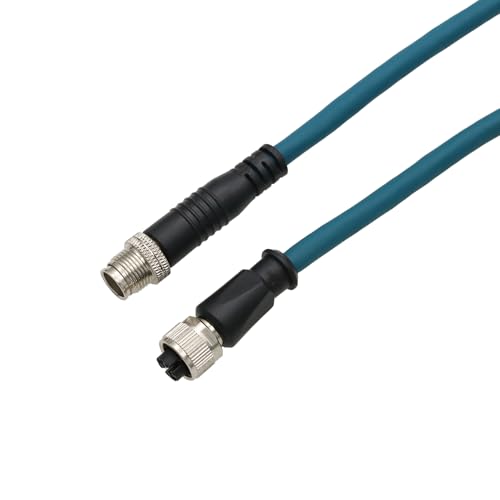 HangTon M12 Ethernet-Netzwerkkabel-Verlängerung für Cognex in-Sight 7000 8000 Kathrein Keyence Baumer Sick Datalogic Basler Machine Vision Sensor Code Reader Kamera, 8-polig, 3 m von HangTon
