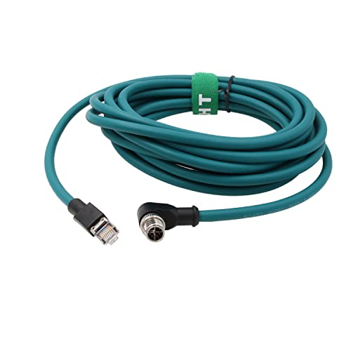 HangTon M12 GigE Ethernet 8 Pin X-Code RJ45 Kabel CAT7e für Cognex Industriekamerasensor, rechtwinklig, 90 Grad, 8-polig, 30 m von HangTon
