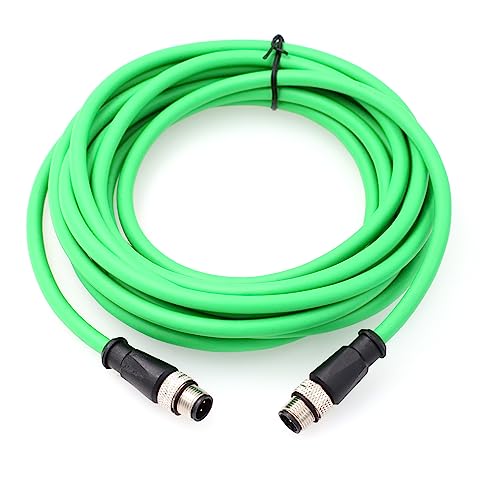 HangTon M12 Netzwerk Profinet Ethernet Encoder Reader Sensor Kabel, 4 Pin D Code auf 4 Pin D-kodiert CAT5e für industrielle Automatisierung, Bildaufnahme, 15 m von HangTon