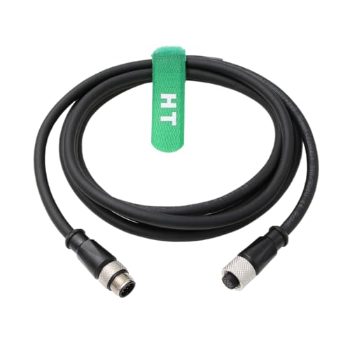 HangTon Power I/O Verlängerungskabel M12 A-kodiert 12-polig Stecker auf Buchse für Keyence IV3, Cognex DataMan 580 280 470 360 Checker 201 513.1 cm-Sight 7000 9000 Sensor 1M von HangTon