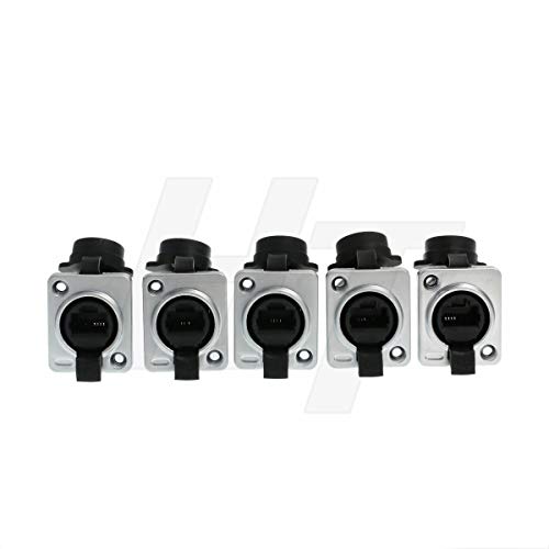 HangTon RJ45-Stecker, wasserdicht, für Ethernet-Netzwerk, Cat5e-Buchse, Durchführung, Chassis-Buchse, 5 Stück HangTon RJ45-Stecker, wasserdicht, für Ethernet-Netzwerk, Cat5e-Buchse, Durchführung, Chassis-Buchse, 5 Stück von HangTon