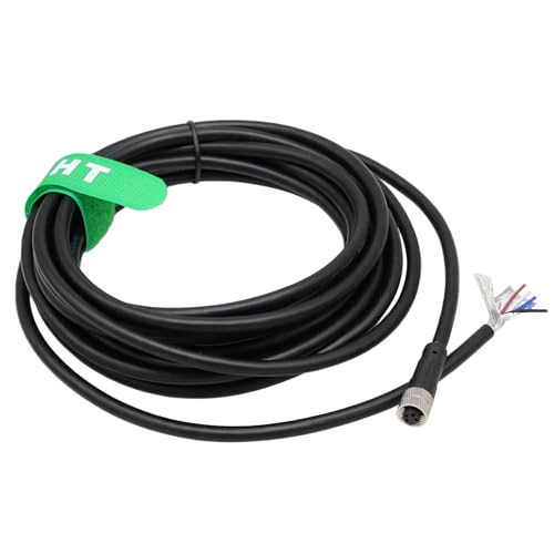 HangTon Stromkabel für Stellantriebssensor, M8, 4-polige Buchse, fliegende Kabel für Banner Baumer Turck Sick Omron Automatisierungssteuerungsfeldgeräteschalter geschirmtes PVC, 15 m von HangTon
