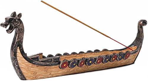 Drachenboot Räucherstäbchenbrenner Harz Wikingerschiffe Räucherstäbchenhalter Handgeschnitzt Räuchergefäß Ornamente Retro Schiffe Ornament Räuchergefäße Traditionelles Design Handwerk von Hangarone