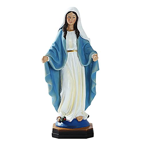 Hangarone Heilige Jungfrau Maria Statue Madonnefigur Heiligenfigur, Kunstharz Deko Figur Mutter Gottes Maria Lourdes 22.4X7.1X7CM von Hangarone