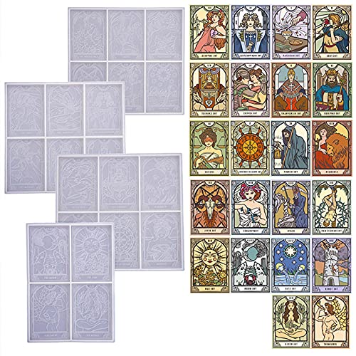 Hangarone Tarot Karten Form Epoxidharz Sternbild Kompass Harz Gießformen Tarotformen Casting Resin Molds Silikonform für Harzhandwerk Rectangulaire von Hangarone