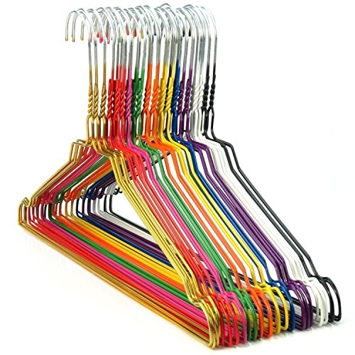 Hangerworld 50 Bunte Metall-Draht-Kleiderbügel 40 cm breit aus verzinktem Stahl mit farbenfroher Pulverbeschichtung von Hangerworld