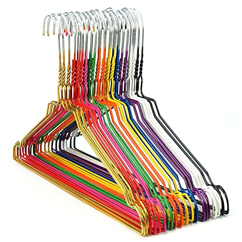 Hangerworld 20 Bunte Metall-Draht-Kleiderbügel 40 cm breit aus verzinktem Stahl mit farbenfroher Pulverbeschichtung von Hangerworld