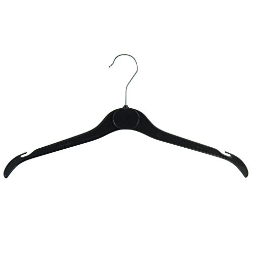 Hangerworld 20 Schwarze Kunststoff Kleiderbügel 41cm Mit Label Fläche Platzsparendes Design von Hangerworld