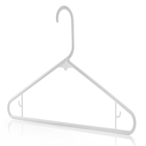 Hangerworld 20 Weiße Kunststoff Kleiderbügel 42cm Hosensteg Kleiderschlaufen von Hangerworld