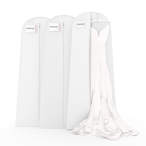 Hangerworld 3 Atmungsaktive Kleidersäcke/Kleiderschutzhüllen aus hochwertigem Vliesstoff, Maße ca. 183 cm x 66 cm, in Weiß, ideal für die Aufbewahrung von Hochzeitskleidern, Brautkleidern, Abendkleidern und anderen langen Kleidungsstücken von Hangerworld