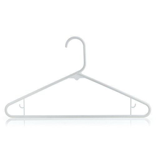 Hangerworld 40 Weiße Kunststoff Kleiderbügel 42cm Hosensteg Kleiderschlaufen von Hangerworld