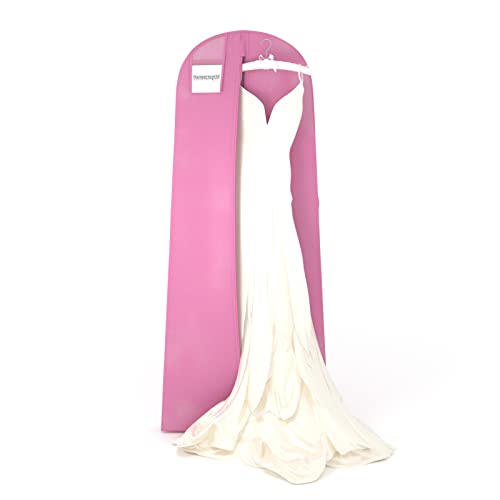 Hangerworld Atmungsaktive Kleiderhülle für Abendkleider 183cm Pink Kleidersack Hochzeitskleid von Hangerworld