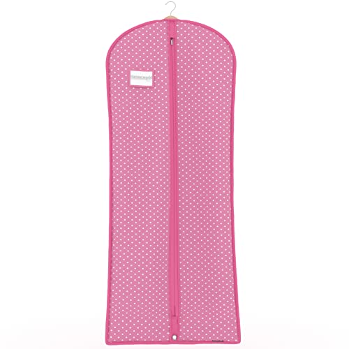 Hangerworld Atmungsaktive Kleiderschutzhülle 152cm Rosa-Weiß-Gepunktet Kleiderhülle von Hangerworld