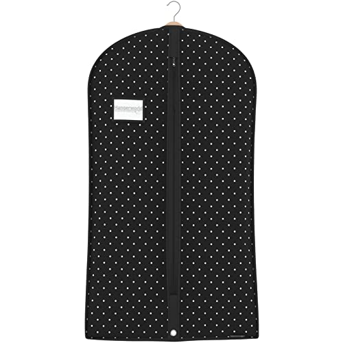 Hangerworld Atmungsaktiver Kleidersack 100cm Schwarz Weiß Gepunktet Kleiderschutzhülle von Hangerworld