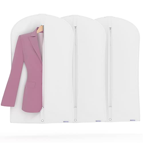Hangerworld Atmungsaktiver Kleidersack 100cm Weiß Schutzhülle mit Transport-Öse von Hangerworld