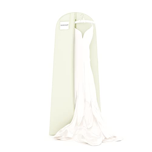 Hangerworld Wasserabweisende Kleiderhülle für Brautkleider 183cm Elfenbein Kleidersack Hochzeitskleid von Hangerworld