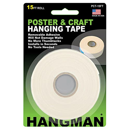 Hangman PCT-15 Abnehmbares doppelseitiges Poster und Bastelklebeband (4,5 m Rolle), beige, 15', 4 von Hangman