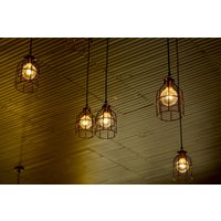 Bar Beleuchtung Hängende Pendelleuchten Custom Design Industrial Restaurant Metallkäfig Lampen von HangoutLighting