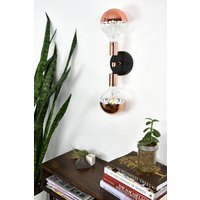 Led Custom Two Light Wandlampe - Vanity Fixture Schwarz Rose Gold Oder Finish Kupfer Getauchte Kugelbirnen Led Custom Two Light Wandlampe - Vanity Fixture Schwarz Rose Gold Oder Finish Kupfer Getauchte Kugelbirnen von HangoutLighting