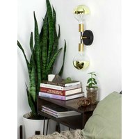 Led-Wandlampe - Vanity Light Fixture Schwarz Und Gold Oder Custom Finish Getauchte Kugelbirnen Led-Wandlampe - Vanity Light Fixture Schwarz Und Gold Oder Custom Finish Getauchte Kugelbirnen von HangoutLighting