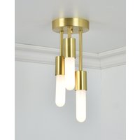 Messing Deckenleuchte Triple Flush Mount - Drei Glühbirnen Deckenmontage Licht Industrielle Moderne 3 Semi Light von HangoutLighting