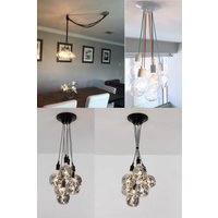 Moderne Rauchgraue Led 7 Cluster Custom Beliebige Farben - Kronleuchter Multi Pendelbeleuchtung Moderne Cloth Cords Pendelleuchte Deckenleuchte Lampe von HangoutLighting
