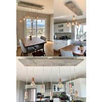 Moderner Holz Kronleuchter Custom Hardware Industrial Pendelleuchte Bauernhaus Shabby Chic Grau Kupfer Rosegold - Hangout Beleuchtung von HangoutLighting