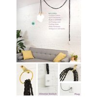 Plug in Dimming Chandelier -Wählen Sie 3, 5, 7 Pendelleuchten - Dimmer-Schalter Hängende Swag-Lichthaken Benutzerdefinierte Farben von HangoutLighting