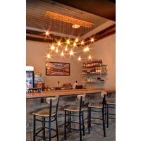 Rustikaler Holz Kronleuchter - 17 Pendelleuchten Langes Industrielle Moderne Beleuchtung Kommerzielles Restaurant Oder Bar Led-Lampen von HangoutLighting