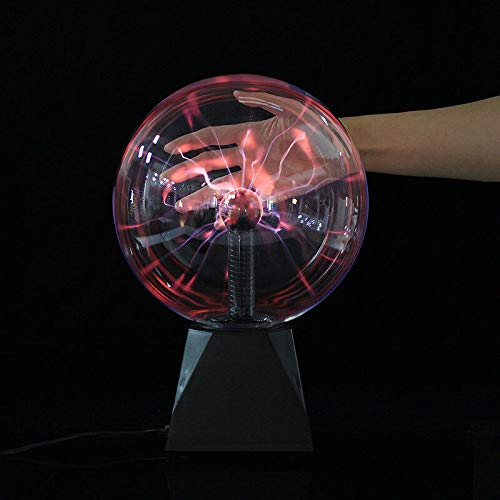 Hangrow Plasma Ball Berührungsempfindlich USB, Statische Elektrizitätskugel, Elektrostatische Blitzkugel, Tesla-Lampe, Magische Kristallkugel, Geburtstagsgeschenke für Kinder, Soundgesteuert, Rot (8 von Hangrow